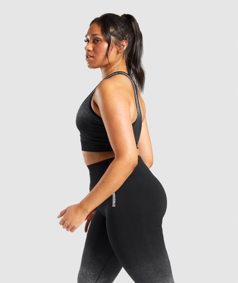 Staniki Sportowe Gymshark Adapt Ombre Seamless Damskie Czarne | PL 513WUD